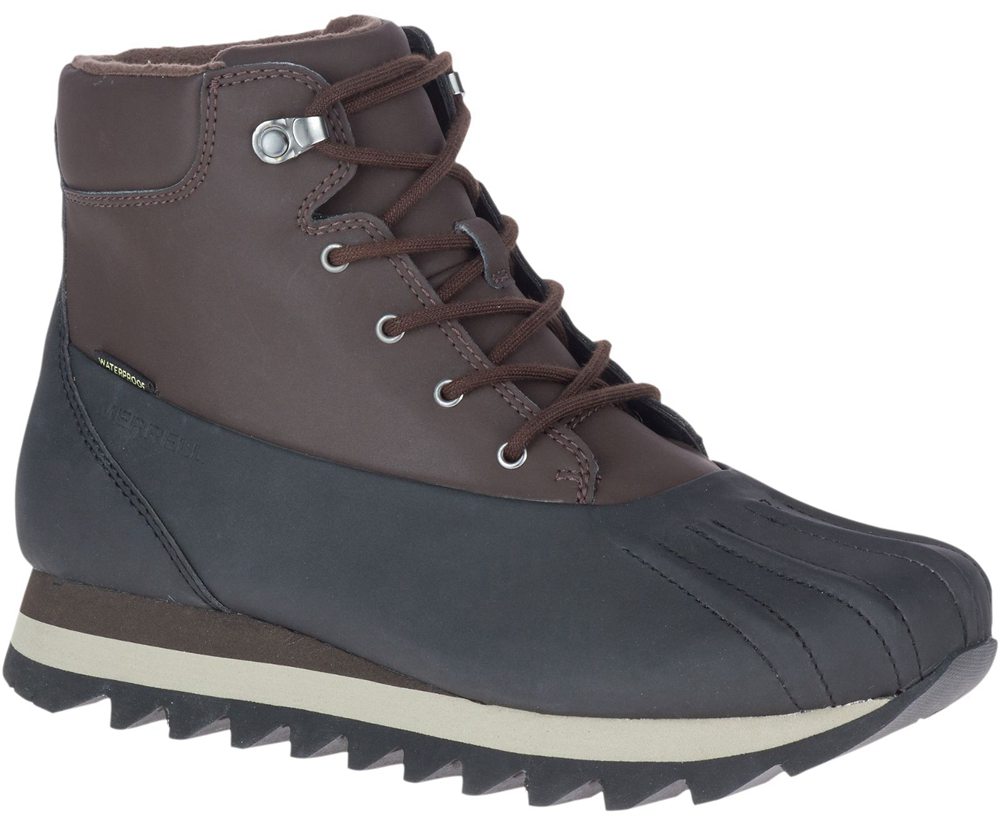 Merrell Boots Brown/Black - Alpine Brevig Polar Waterproof - Mens 19WYSCLZH